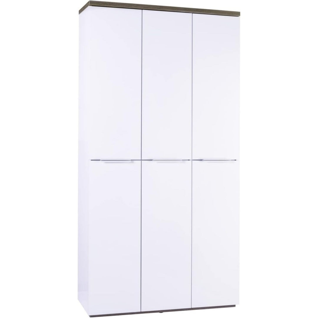 Armoire classique gris clair grand espace de rangement