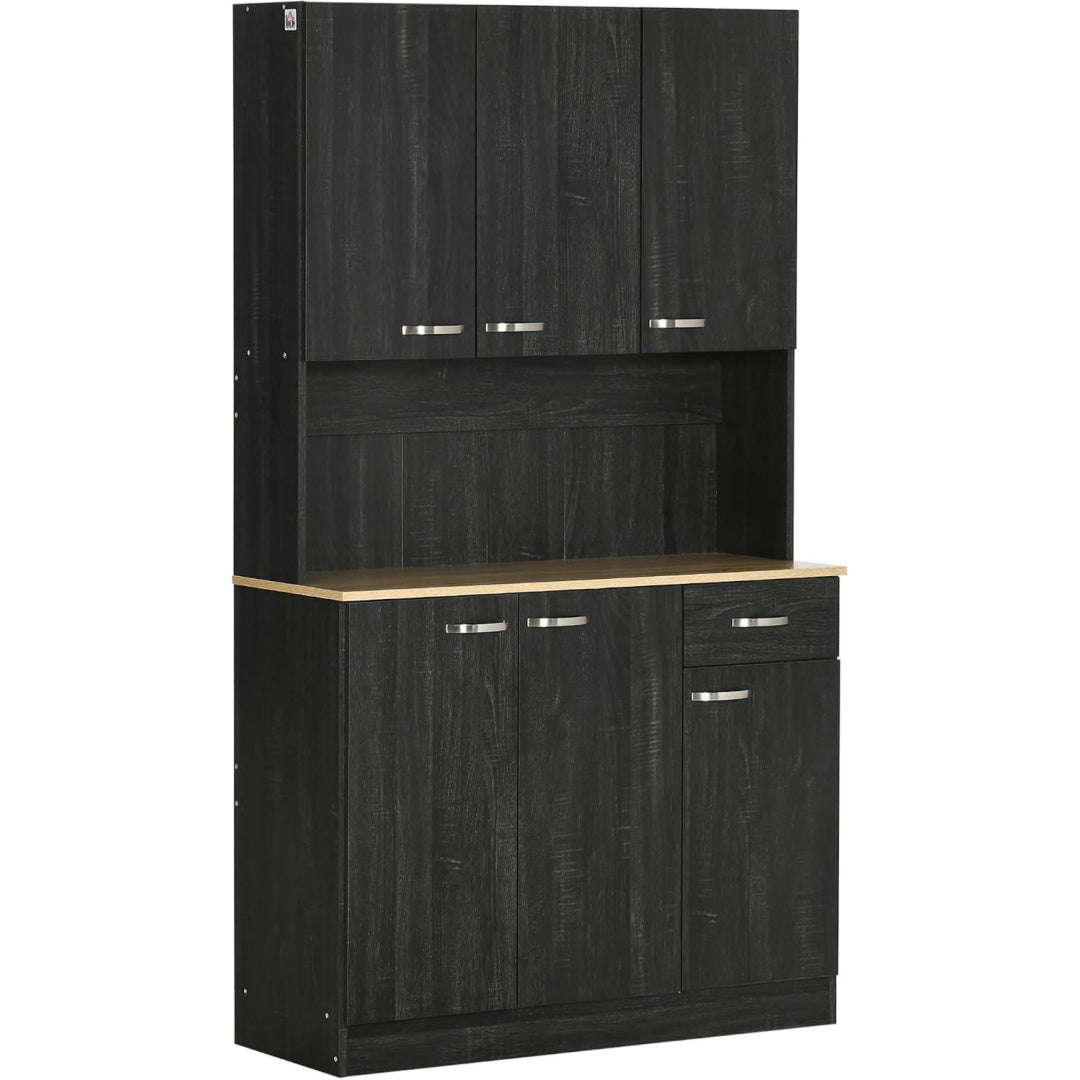 Armoire style contemporain noir bois ingenierie a 2 portes 1 tiroir