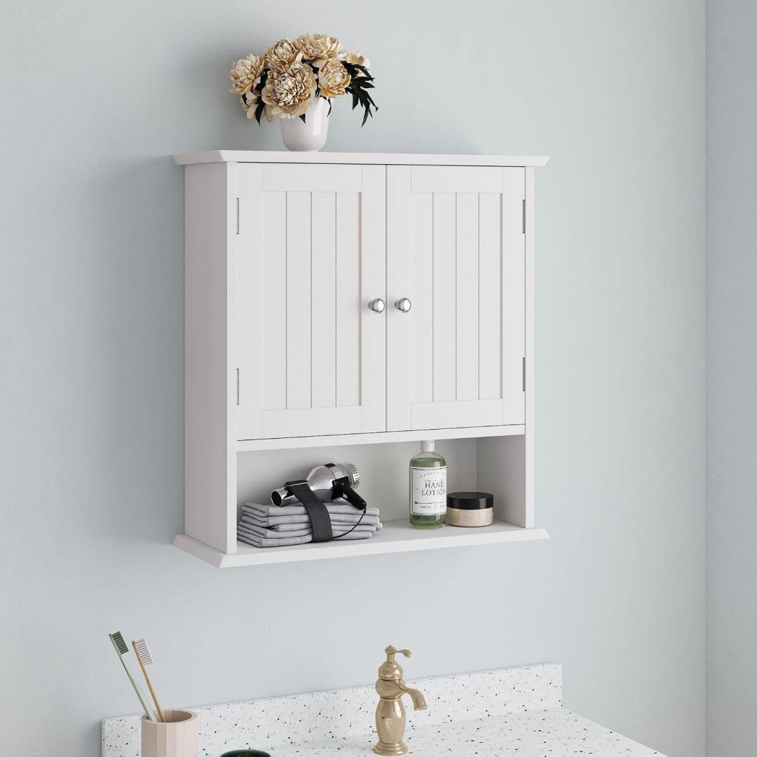 Modules ajustables, console murale gris clair en panneau de particules multifonctionnel