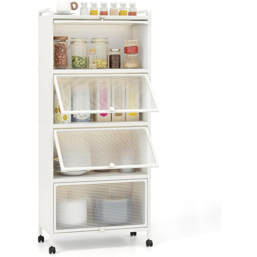 etagere verticale gris clair en acier 60 x 32 x 154 cm