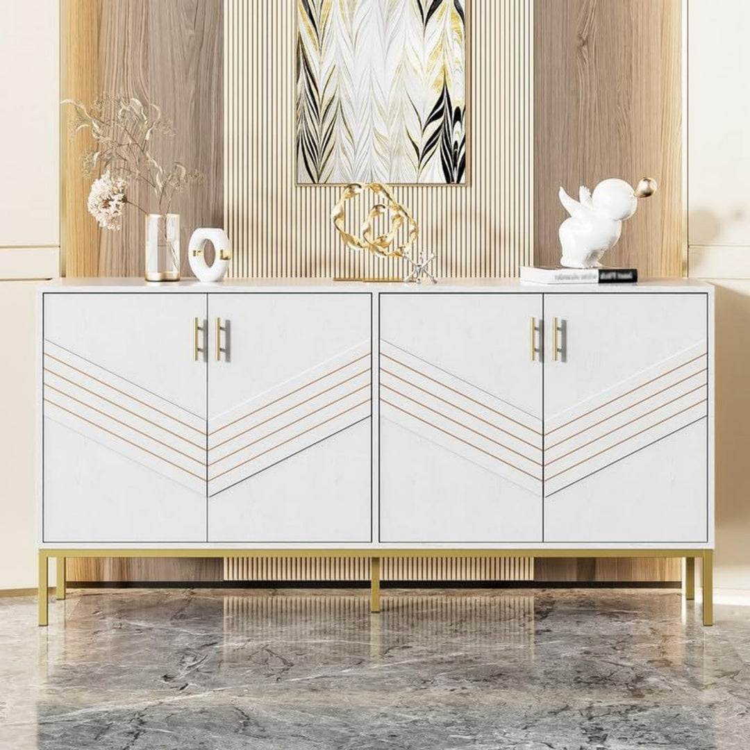 Buffet 160 x 40 x 80 cm en MDF et metal solide