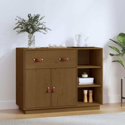 Enfilade marron, 98, 5 x 40 x 75 cm bois esprit rustique