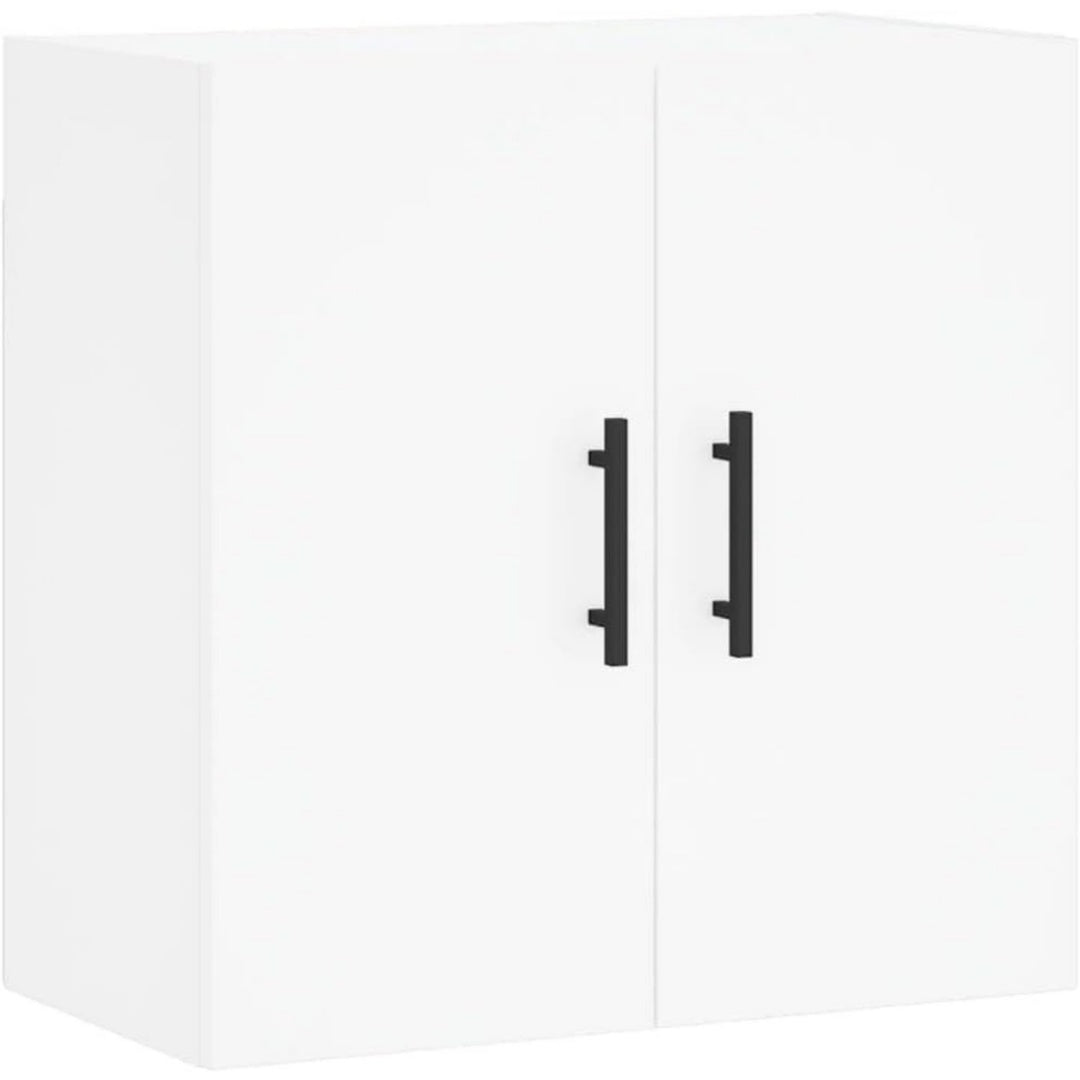Rangement suspendu gris clair en bois, et rangement optimise