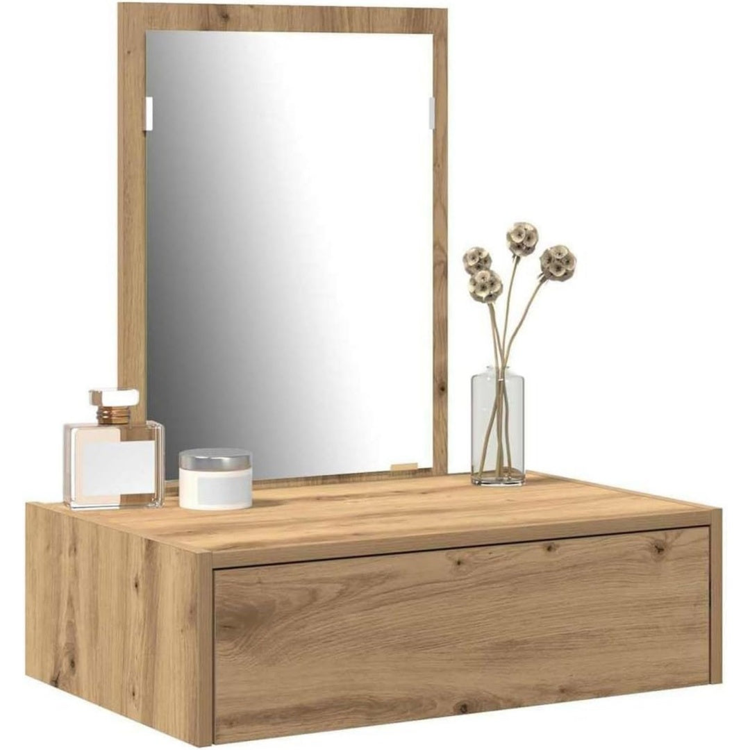 Table beaute marron 1 tiroirs moderne