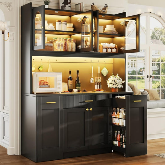 Buffet verre trempe gris 120 x 40 x 187 cm