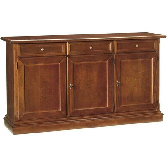 Buffet rose acier 156 cm, rangement finition rustique