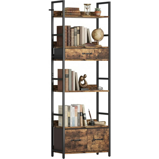 Marron bibliotheque style industriel