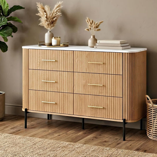 Armoire de rangement marron pour chambre 6 tiroirs