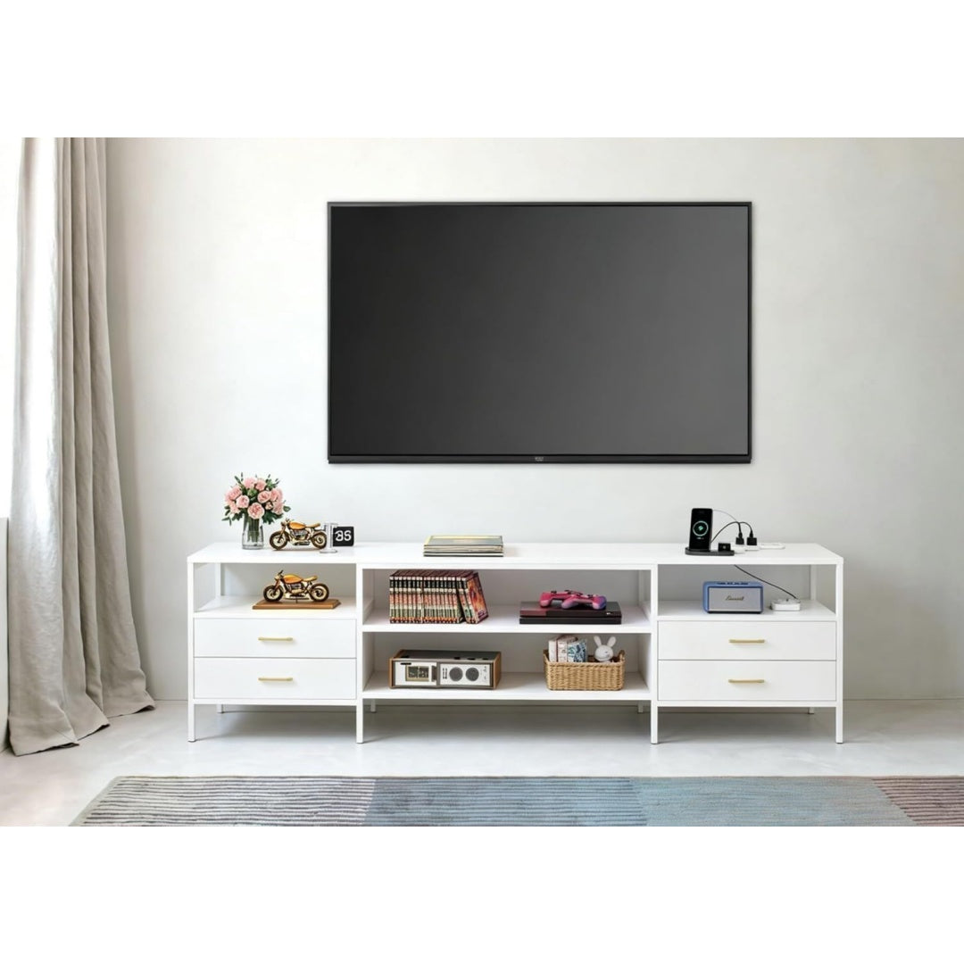 Commode moderne gris clair 40 x 160 x 63 cm