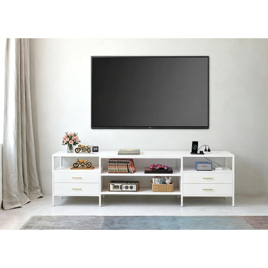 Commode moderne gris clair 40 x 160 x 63 cm