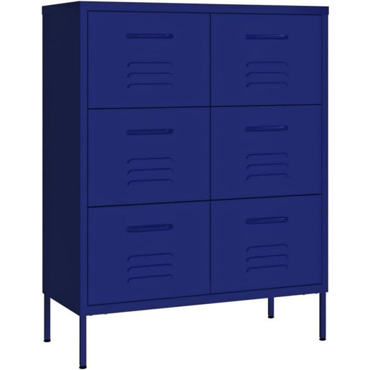 Armoire de rangement Bleue 6 tiroirs moderne