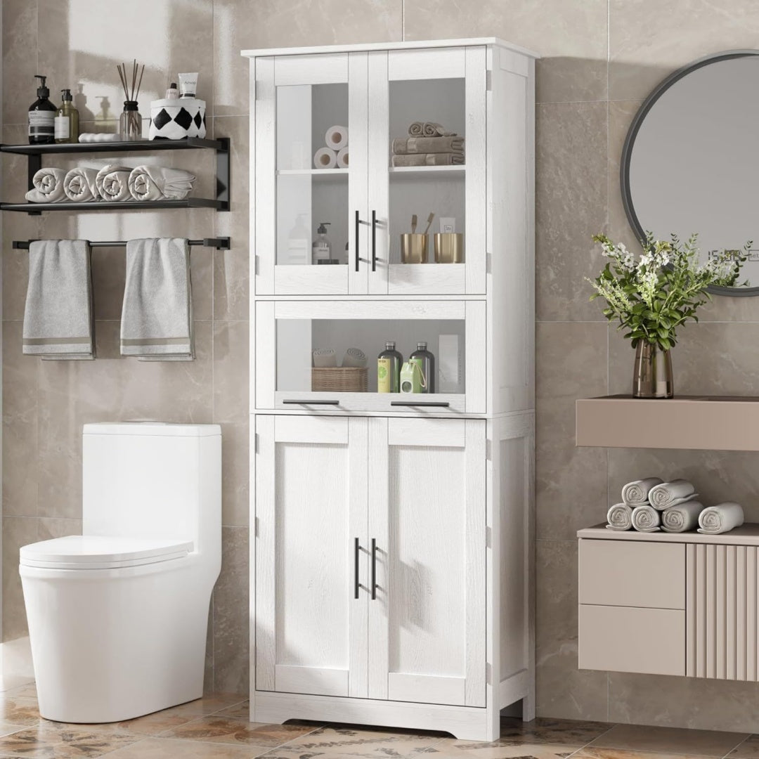 Colonne de rangement avec etageres reglables gris clair 60 x 30 x 170 cm