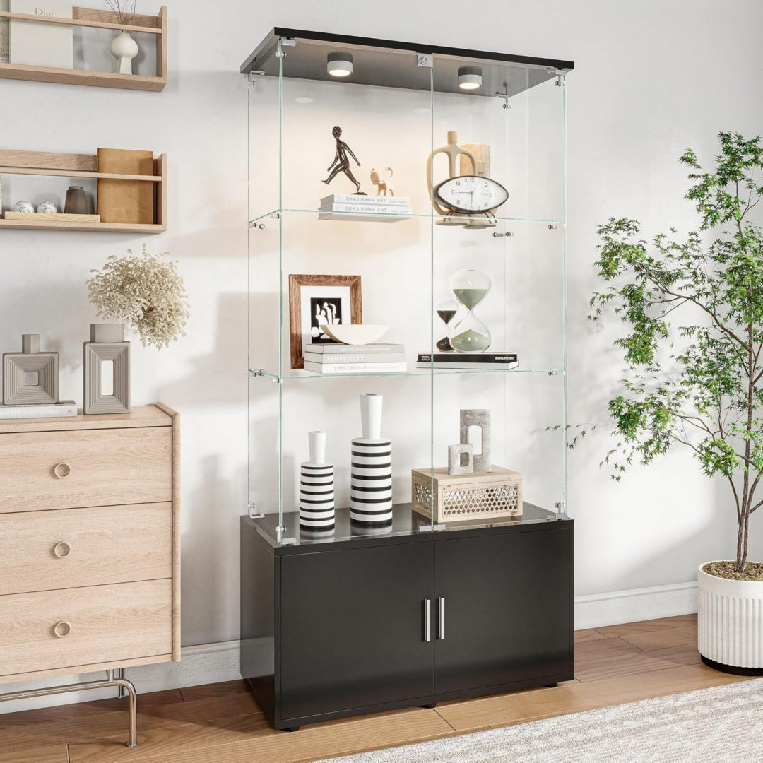 Vitrine gris clair, contemporain pour une decoration contemporain