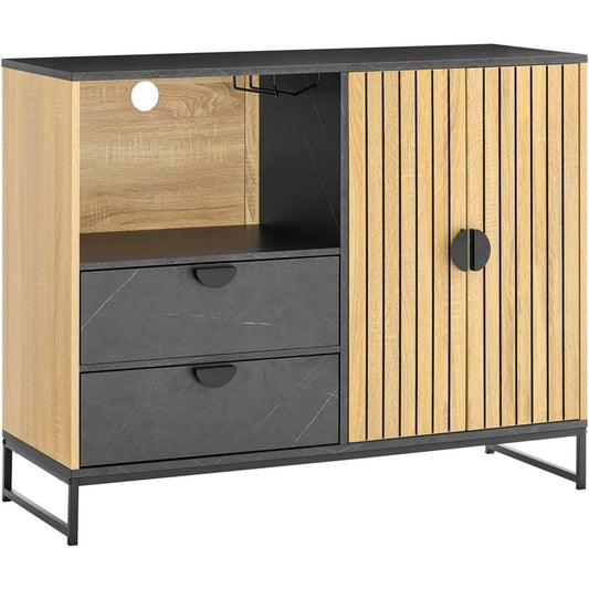 Meuble marron astucieux compartiments ouverts 107 x 40 x 85 cm