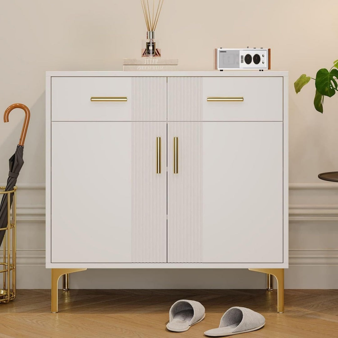 Buffet en MDF et metal, en MDF