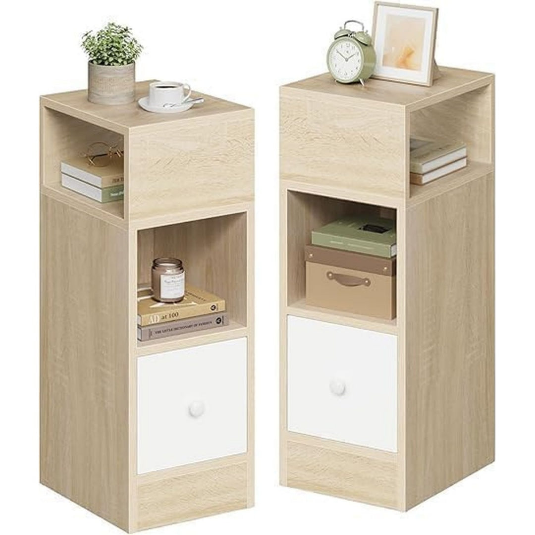 Creme table de chevet 25 x 30 x 66 cm