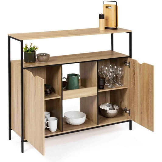 Table marron, verre, 113 x 30 x 94 cm, rangement intelligent