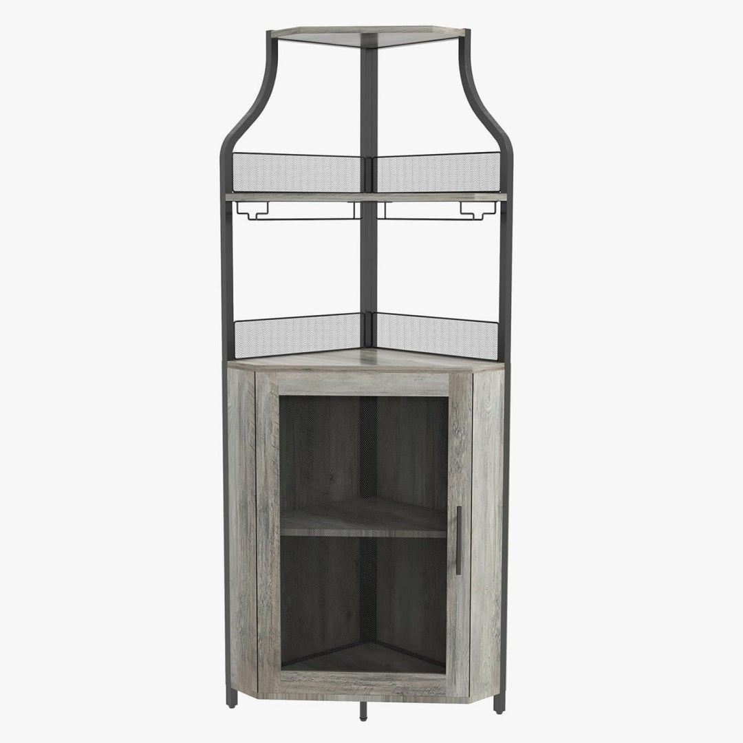 Organisation, range-bouteilles gris en bois pour entree