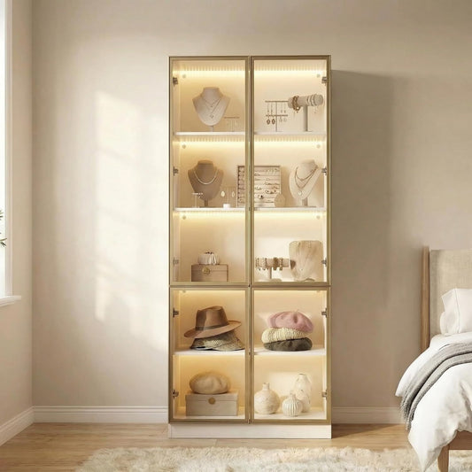 Vitrine marron, 80 x 36 x 200 cm, contemporain