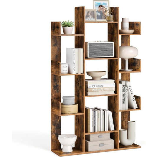 Colonne de rangement marron esprit rustique structure metallique